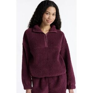No Boundaries Plush Half-Zip Pullover, Women's Medium 8-10